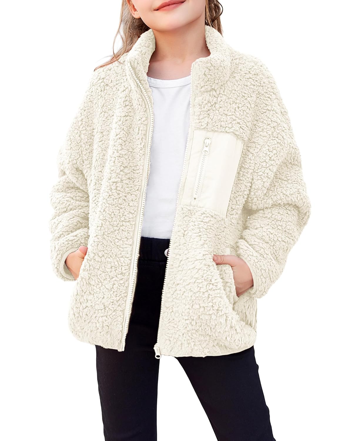 Arshiner Girls Fleece Jacket Sherpa Fall Winter Full Zip Fuzzy Coat Outwear with Pockets - Review, Price and Buying Guide