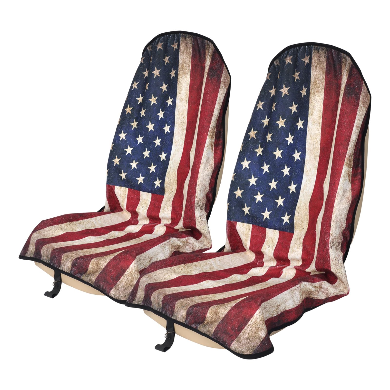 nbnhxnff Car Seat Cover (American Flag, 2pcs Front Seat)
