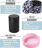 Vista 4 de Little Hippie - Juego de 13 bandejas de metal de aluminio con diseño de hongos trippy