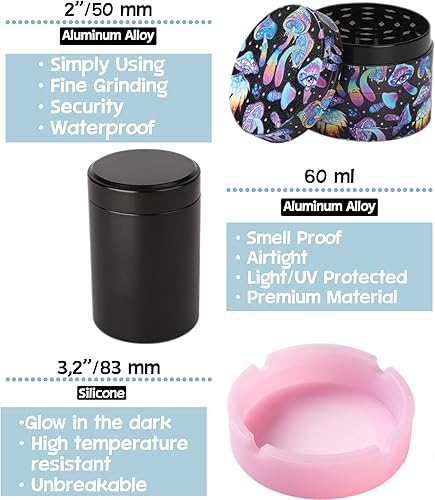 Miniatura 4 de Little Hippie - Juego de 13 bandejas de metal de aluminio con diseño de hongos trippy