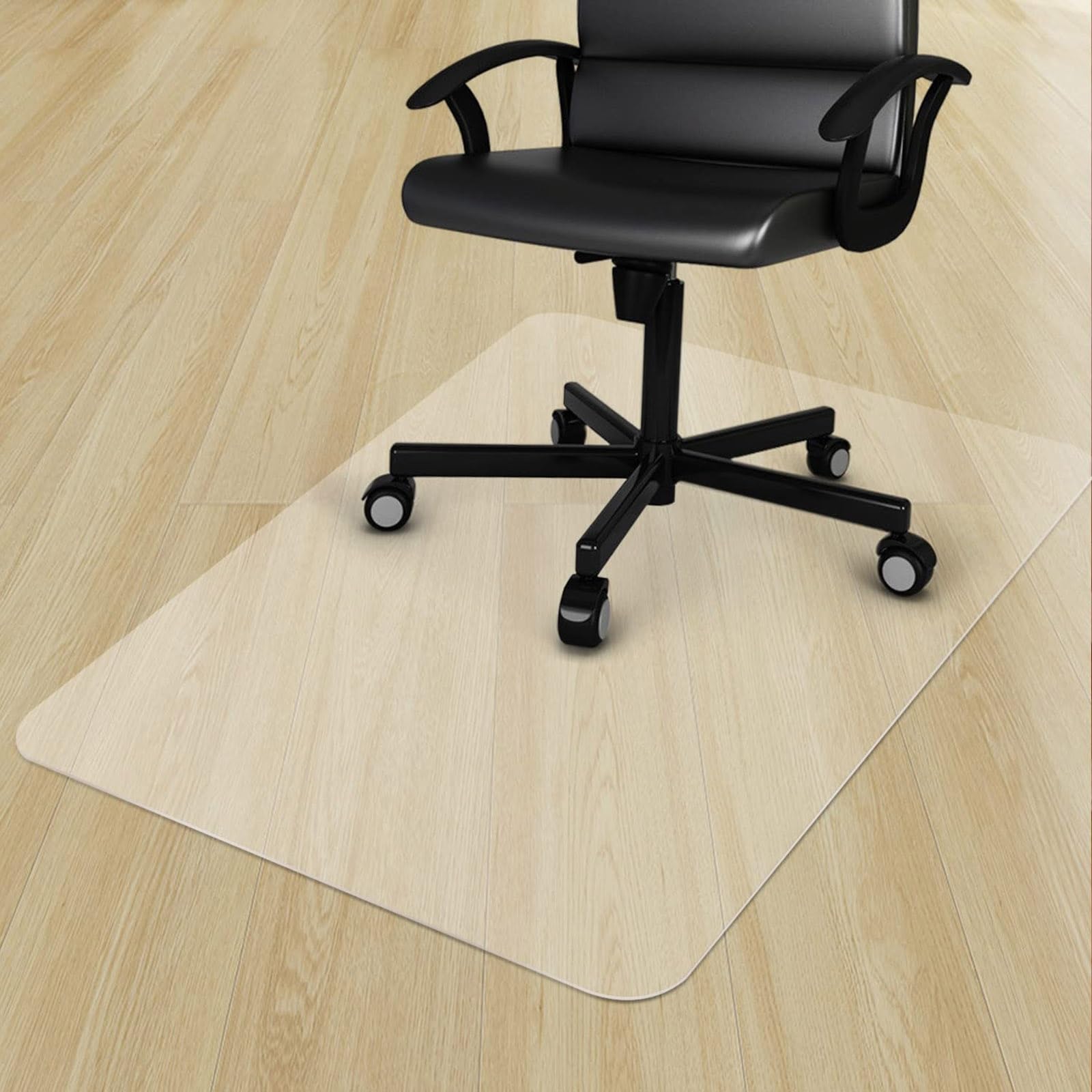 1 5mm PVC Clear Office Chair Mat for Hard Floor Heavy Duty Plastic Floor Protector Mats Transparent Desk