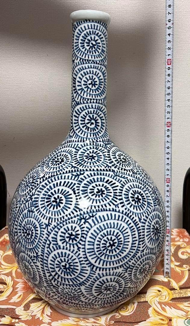 一輪挿し 花器 徳利 御神酒 染付 印判 山水 家屋 中国 青花 長首瓶 一輪挿し 花器 徳利 御神酒 染付 印判 山水 家屋 中国 青花 長首瓶