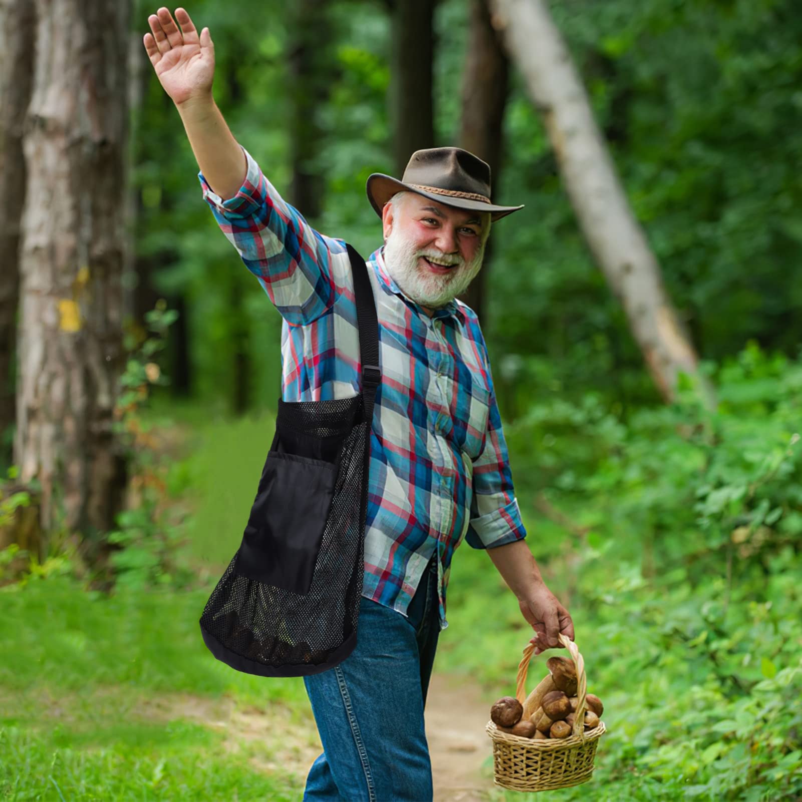 Lot De 2 Sacs De Cueillette De Champignons Pliables Avec
