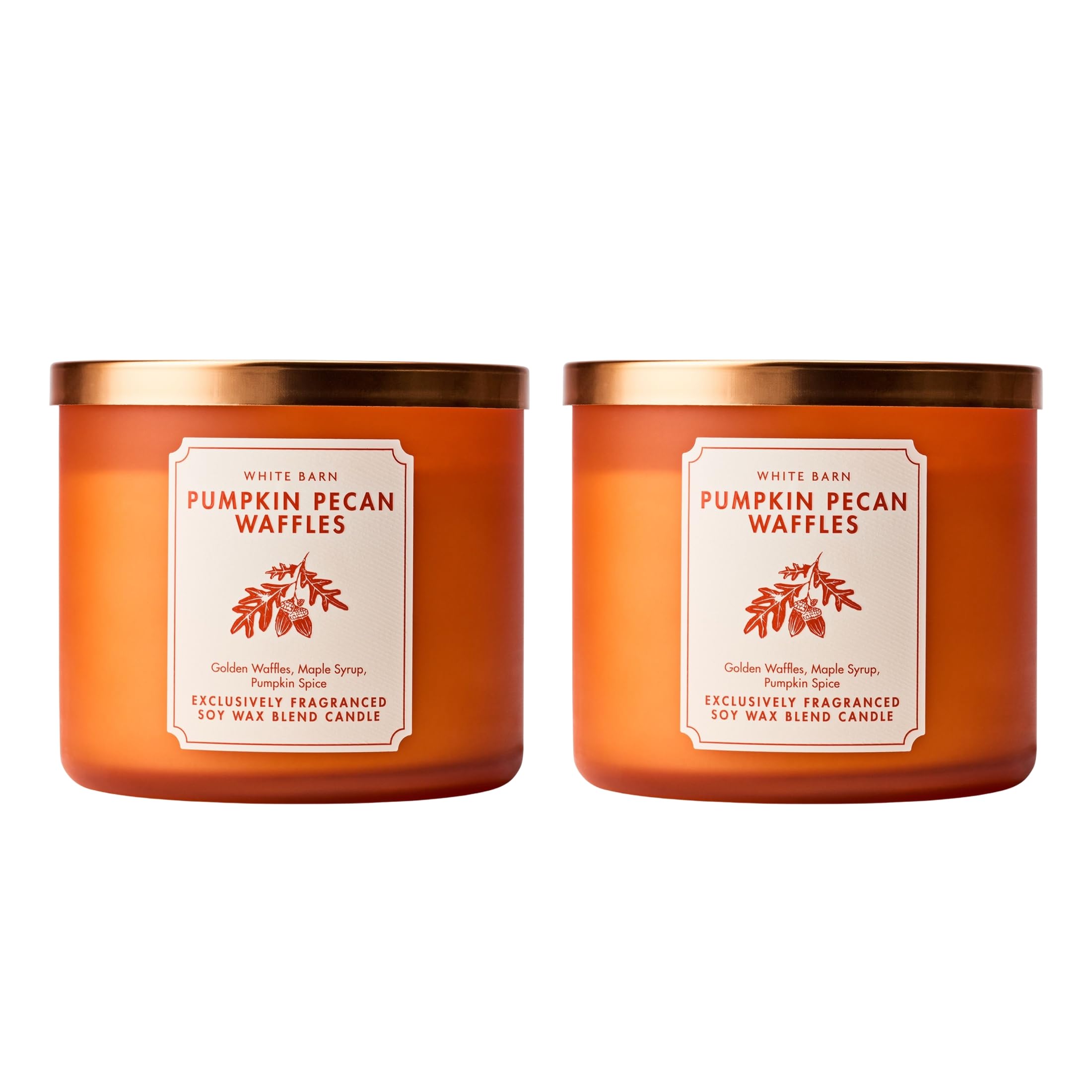 Bath &amp; Body Works 3-Wick Candle, Pumpkin Pecan Waffles Scent, 2 Pack