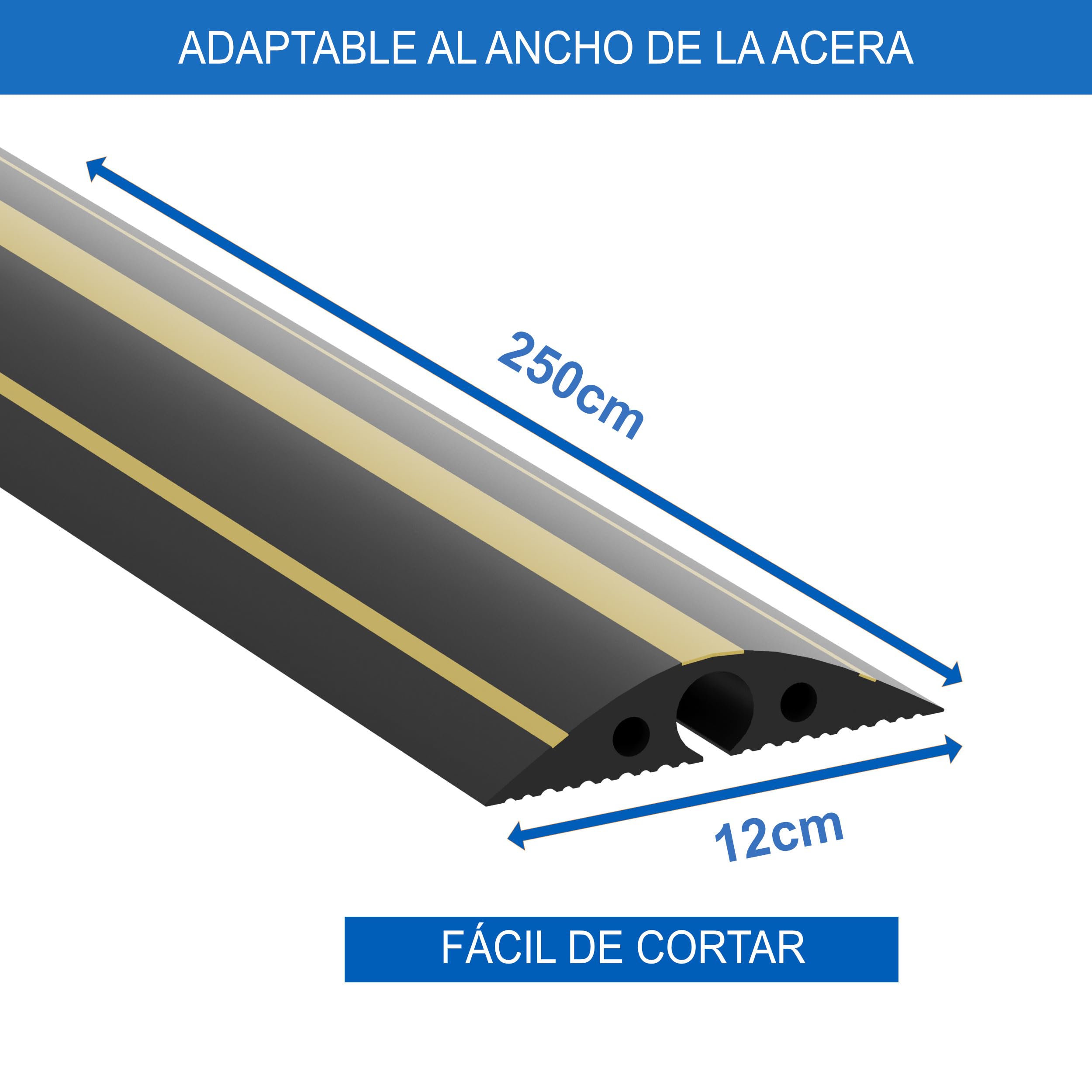 Conducto de Cable 2,5 m, Puente de Cable para Cable de Carga de Coche Eléctrico Tipo 2 - Protección Plana Robusta Contra Tropiezos para Uso Exterior
