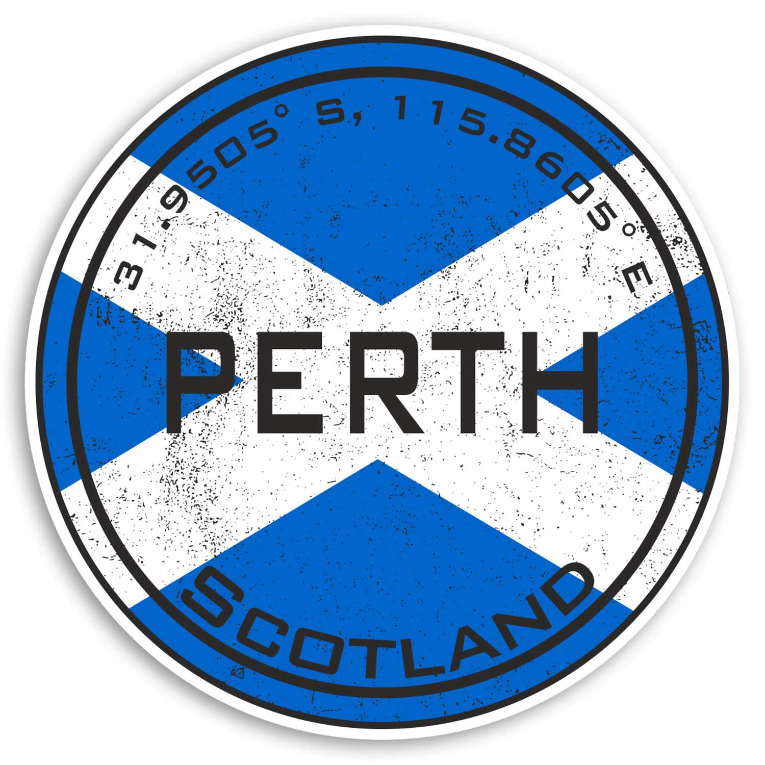 2 x 10cm Perth Scotland Vinyl Stickers - Scottish Flag Sticker Luggage #20445 (10cm Wide)