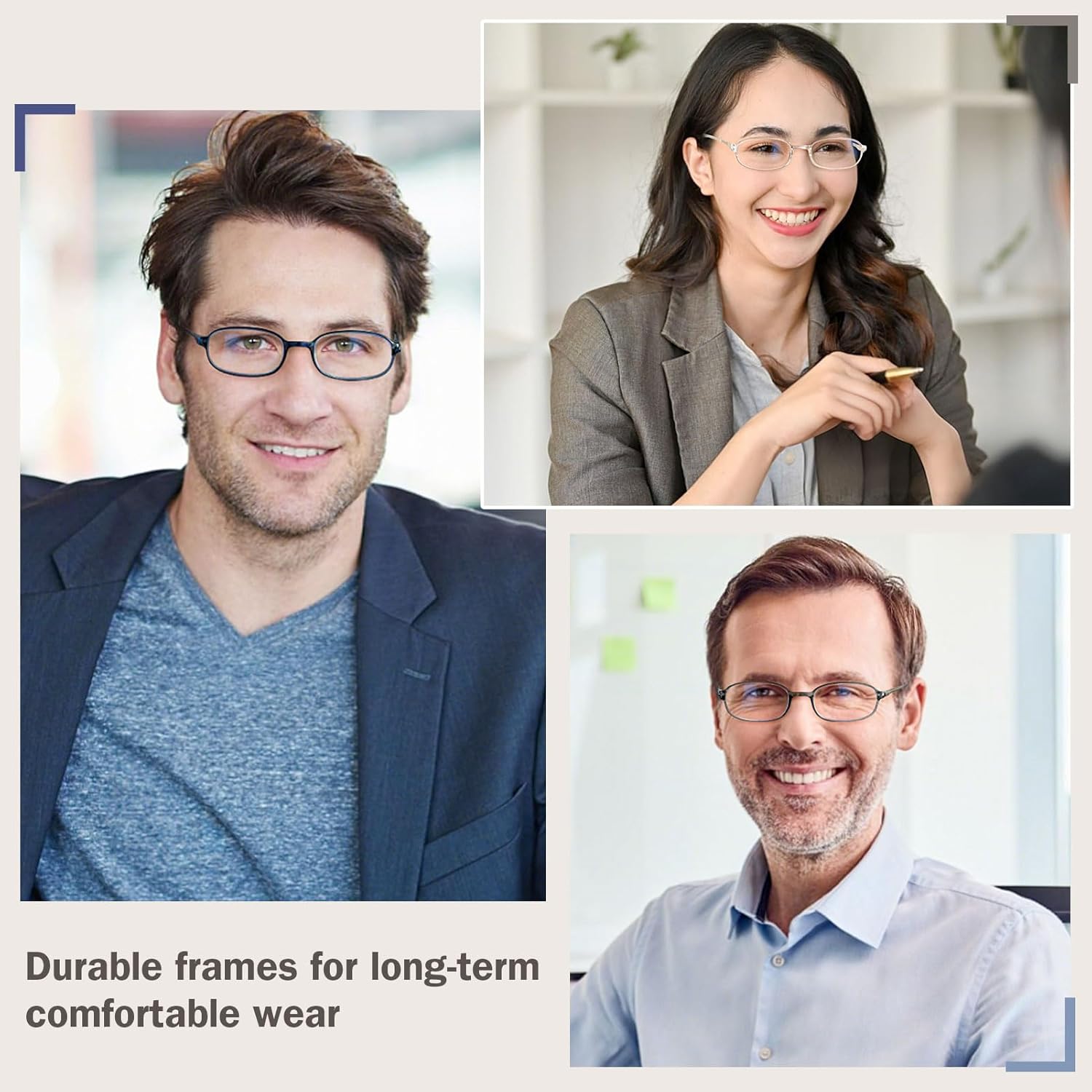 AQWANO 4 Pack Blue Light Blocking Reading Glasses for Men Women, Half Lens Computer Readers, Durable Lightweight TR90 Flexible Frame Eyeglasses Anti Eyestrain (1.25) - Image 5