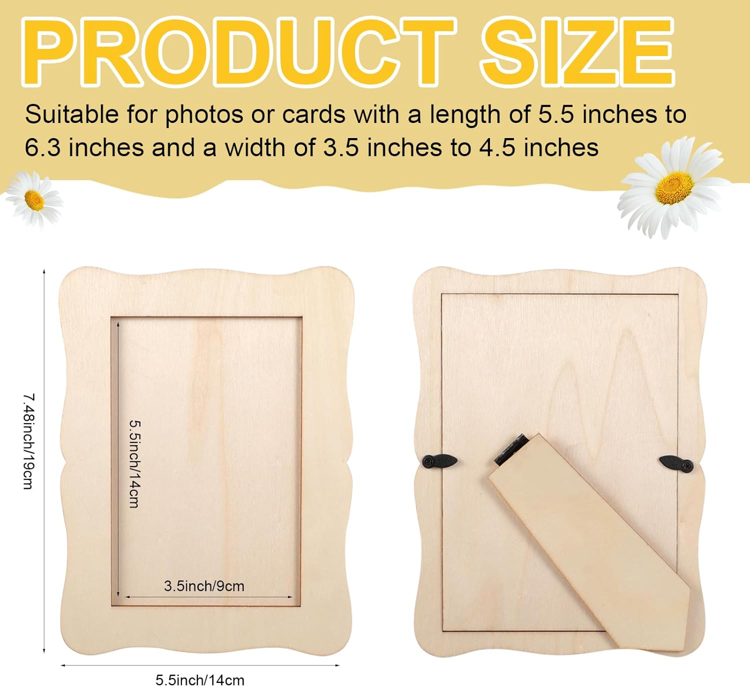 60 Pcs Wooden Picture Frames for Crafts, 4" X 6" DIY Wood Photo Frames Craft, Unfinished Picture Frames for Birthday, Wedding, Christmas Gifts & Home Decor