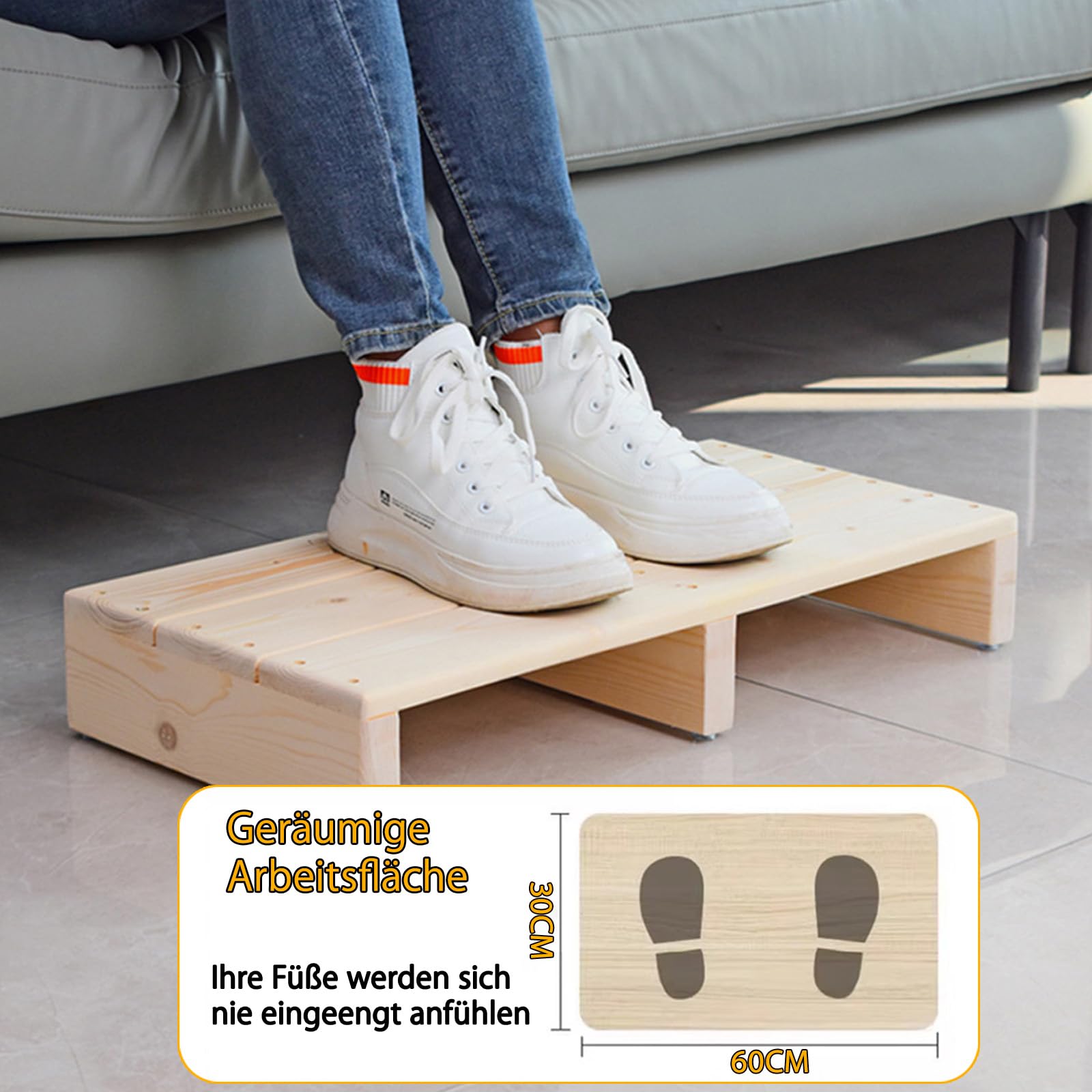 Bett Schritte für hohe Betten für Erwachsene,Tragbare Steighilfe Treppen Stufe,Tritthocker aus massivem Holz,Starke Tragfähigkeit,Keine Montage erforderlich ideal für ältere Menschen（100×30×15）