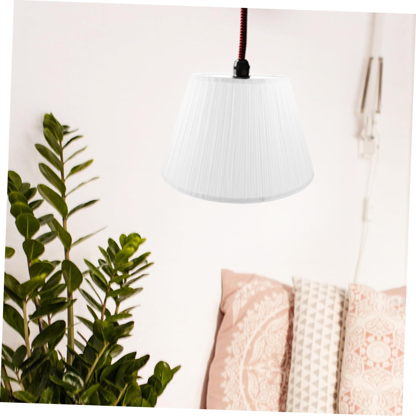Abat-jour Demi-circulaire en Lin Blanc E27 pour Lampe
