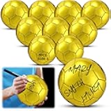 Gold Autograph Soccer Ball Official Size Mini Trophy Soccer Golden Custom Football with Air Pump for Trophies Anniversary College Coaching Gift Awards Party