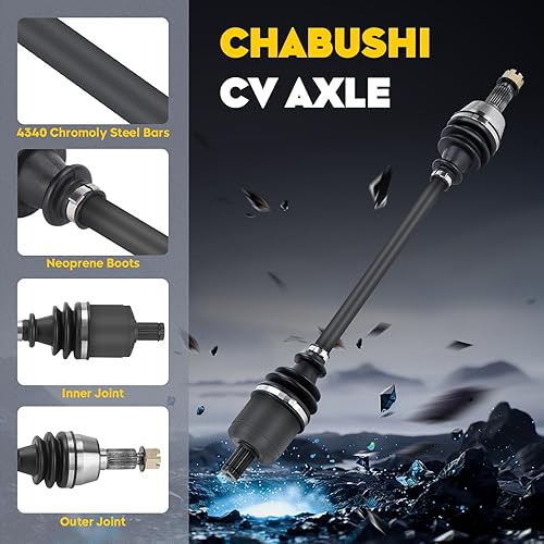 Miniatura 2 de Eje CV delantero izquierdo para Can-Am Commander 800R 1000 1000R (DPS MAX X XT XT-P LTD) 2011-2020 1 unidad delantera izquierda engrasada 4340 acero