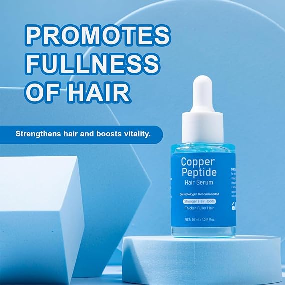 GHK-CU Copper Peptide Hair Growth Serum,Scalp Care for Thinning Hair, GHK CU Copper Peptide Scalp Serum, Hair Growth Oil, Hair Loss Tr/eatment for Women & Men, Dry Damaged Hair Care,30ML