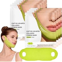 Cactox Cooling V-Up Mask, V-Line Face Lifting Chin Mask with Niacinamide & Hyaluronic Acid, Cactox V-Lifting Mewing Band for Jawline Care, Contour Fit, Jawline Shaper & Neck Firming -8Pcs