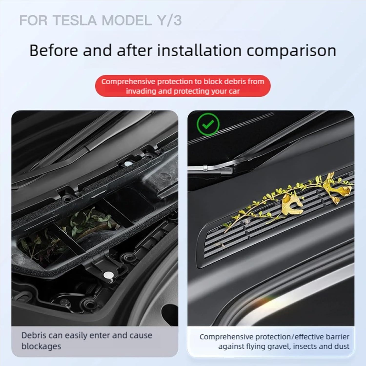 Air Intake Protective Cover Compatible with Tesla Model Y 2025 2026 Juniper Air Vent Cover Air Intake Vent Grille Cover (black) for New Model Y Air Intake accessories