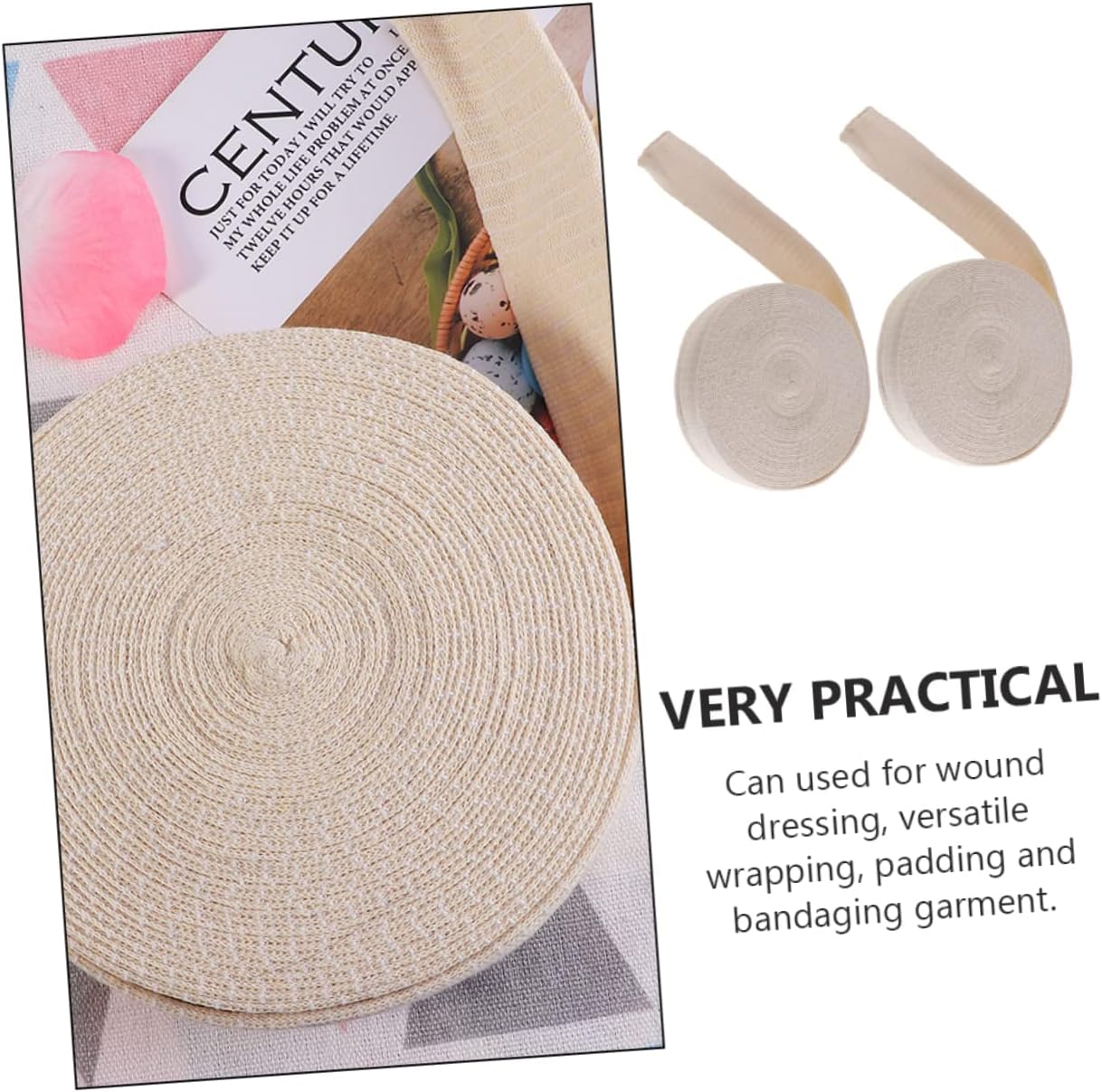 ORFOFE 2rolls High Elastic Cotton Tubular Stockinette for Dressing Breathable and Lightweight Cast Sleeve for Injury Cotton Material