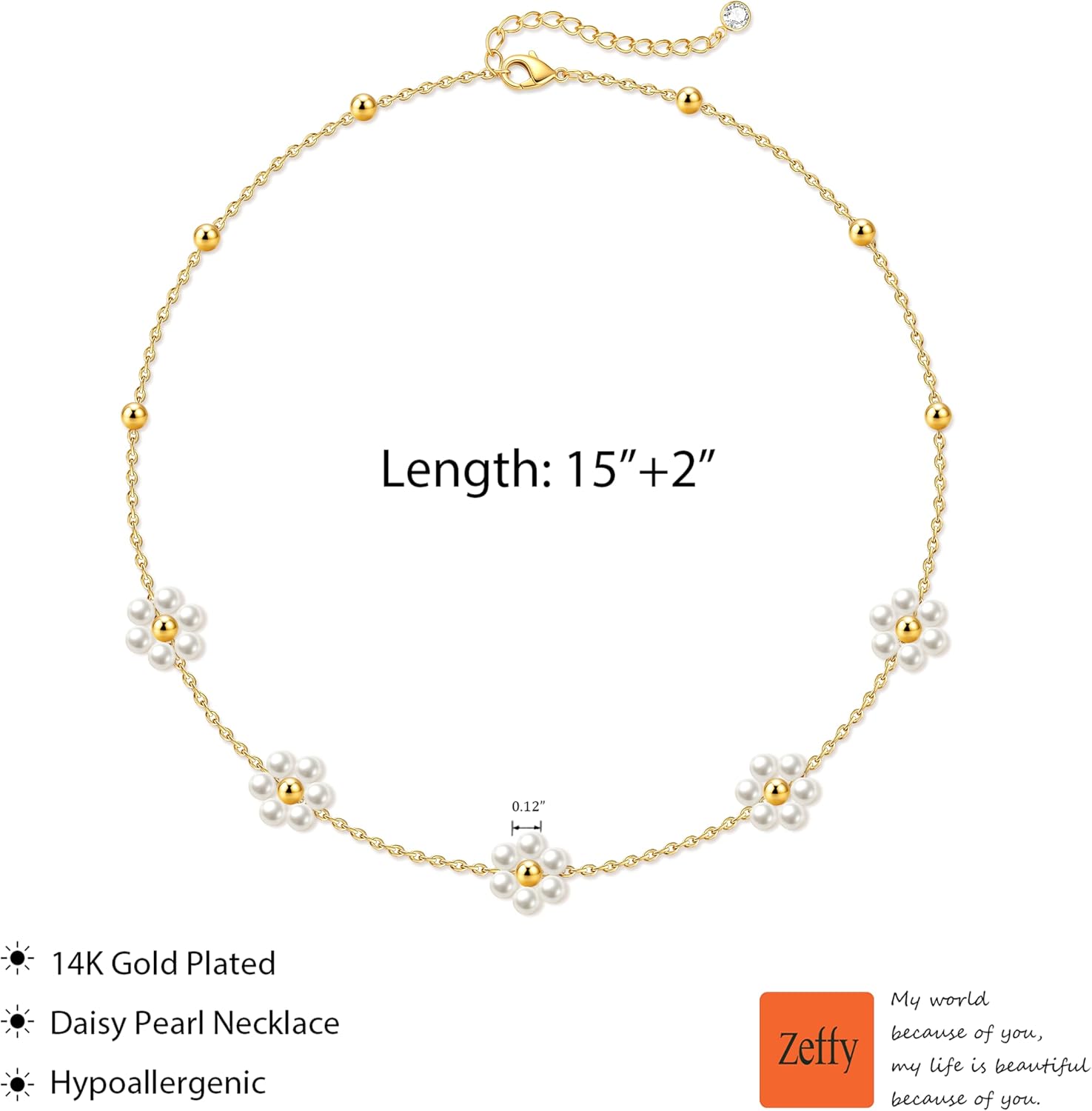 Zeffy Pearl Necklace 4MM/6MM/8MM Dainty Round Imitation Pearl Choker Necklace Wedding Pearl Necklace Delicate Jewelry for Women Simple Bridesmaid Jewelry Gifts