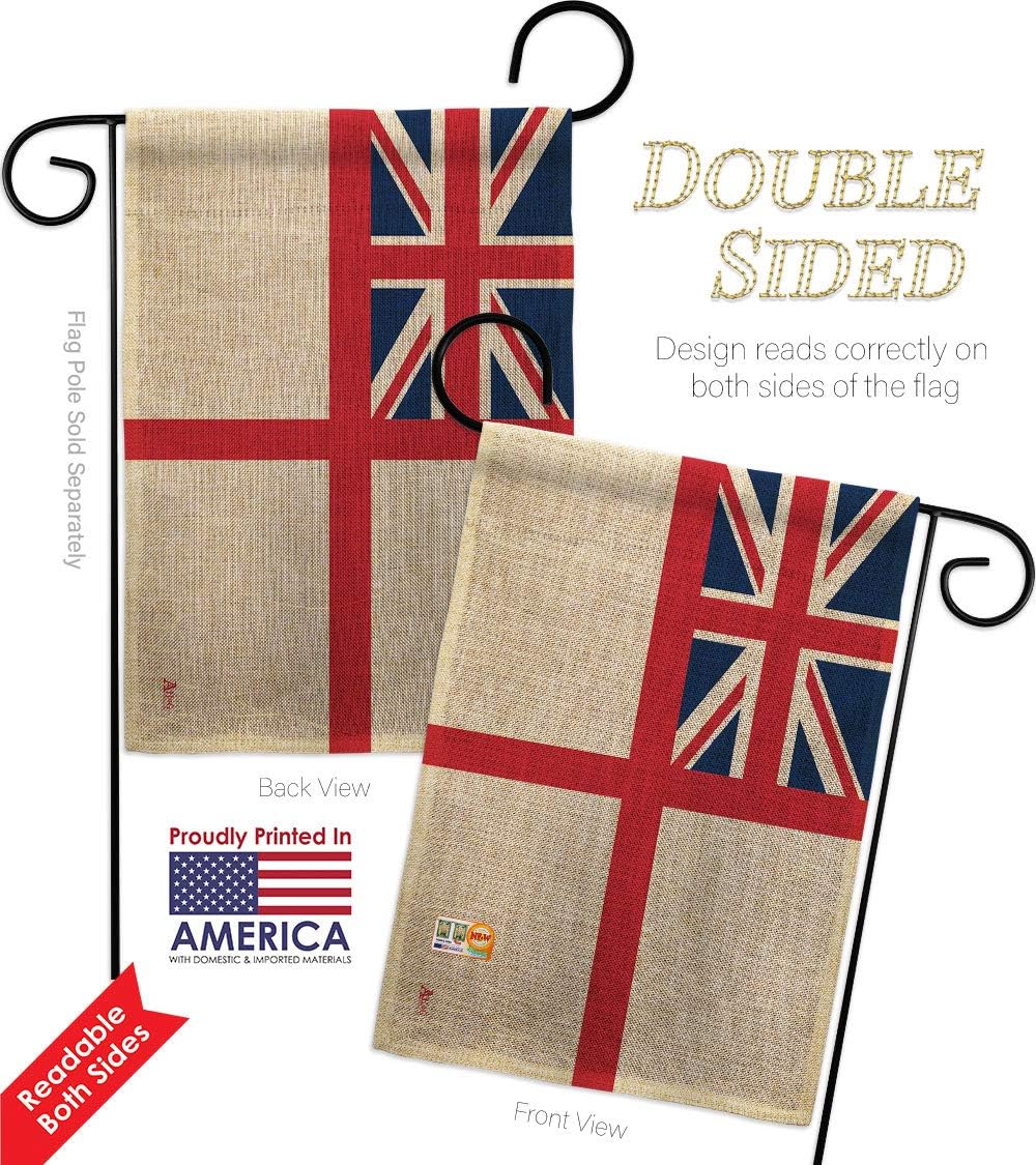 British Navy Burlap Garden Flag Regional World Historic International Heritage Celebration Cultural Country Particular Area Small Decorative Gift Yard House Banner Double-Sided Made In USA 13 X 18.5