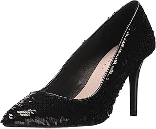 black sequin pumps