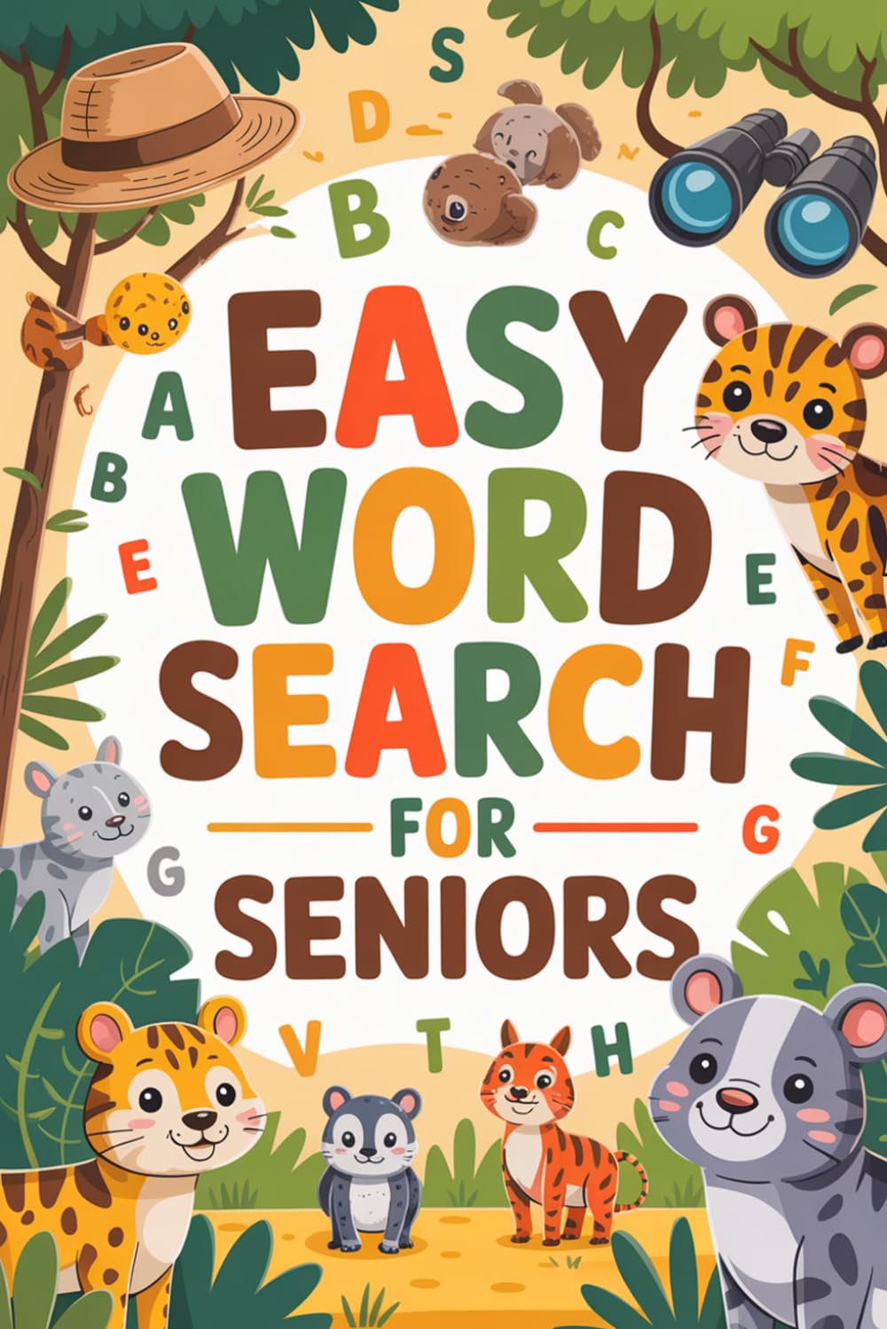 Easy Word Search for Seniors: Clever Activity Companion for Ages 55 Plus with Creature Focus