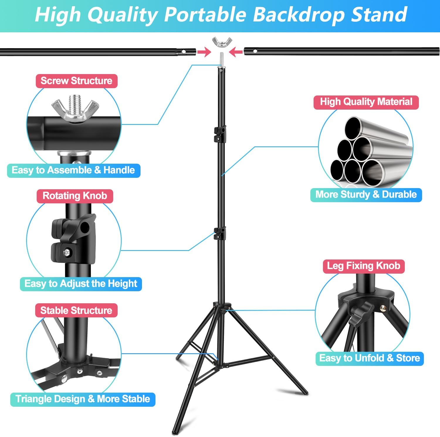 Green Screen Backdrop Kit with Stand, 5X6.5ft Portable Green Screen Backdrop with Stand kit, GreenScreen Background with Stand Carrying Bag Clamp for Streaming Video Zoom