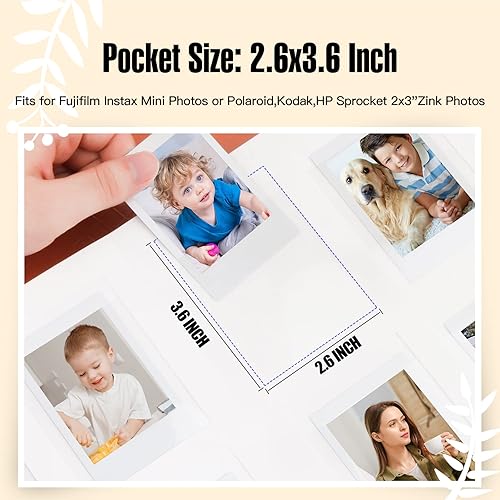 Miniatura 5 de Álbum de fotos hecho a mano con espacio de escritura para cámara Fujifilm Instax Mini, álbum de fotos de 2 x 3 pulgadas, álbum de fotos Polaroid