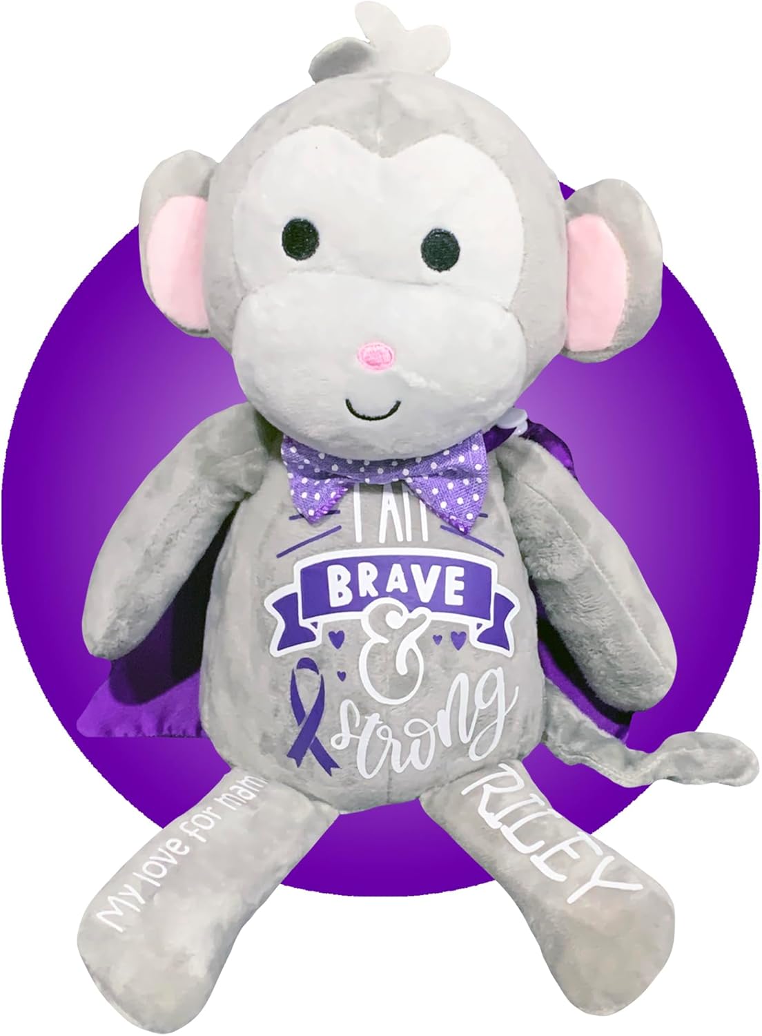 Epilepsy Gifts for Kids - Dravet Syndrome Gifts for Kids - Personalized 13" Epileptic Monkey or Teddy Bear - Epilepsy Awareness Keepsake for Children by Kikilishop