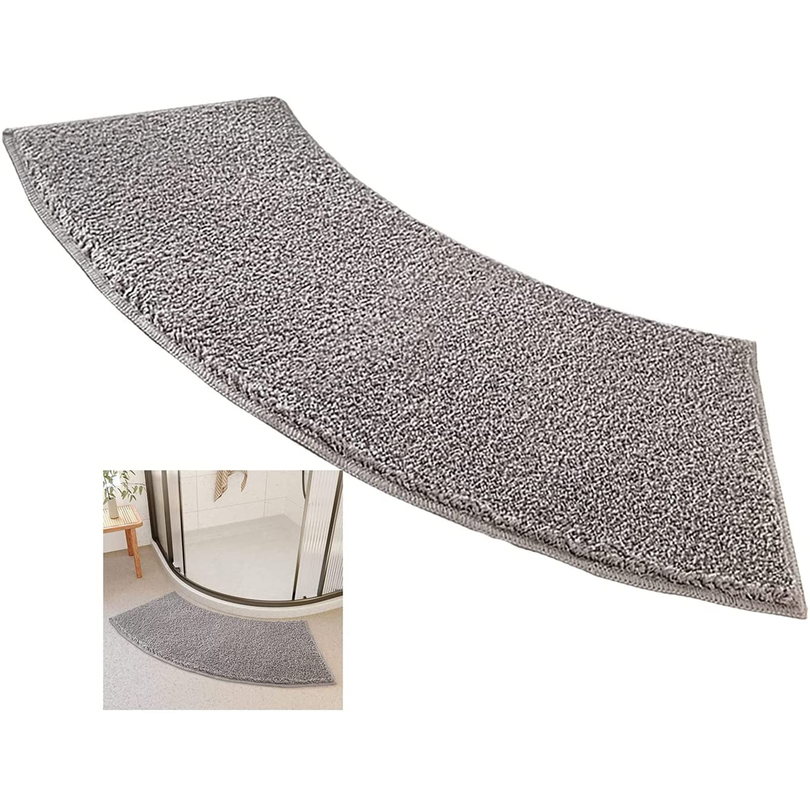 Tappetino Doccia Curvo In Microfibra 45x100 Cm – Super Assorbente, Antiscivolo, Lavabile In Lavatrice