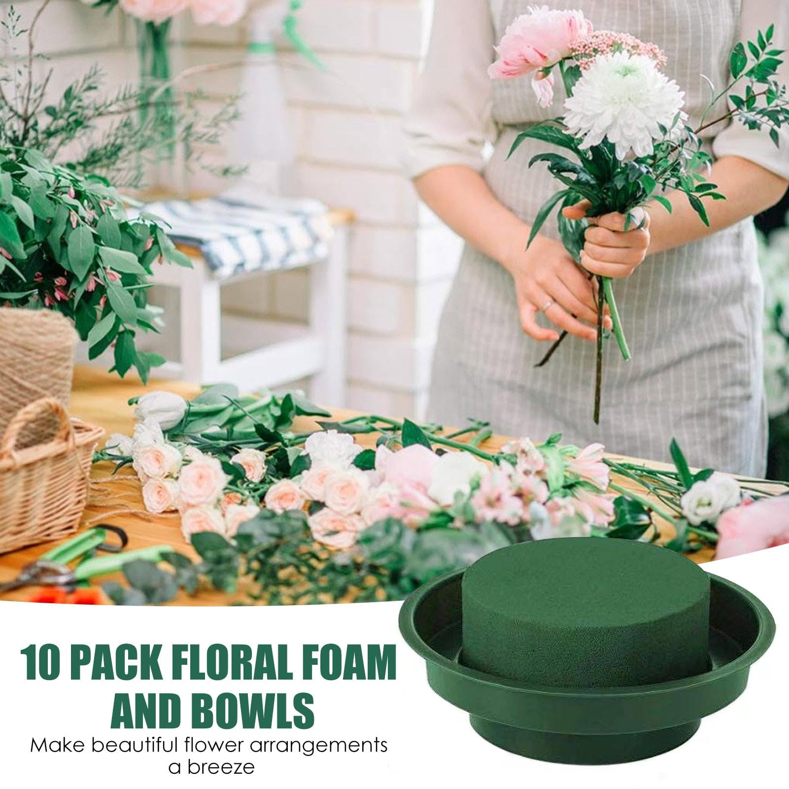 Lodokdre Lot De 2 Supports Carrés En Mousse Avec Mousse Florale Et Ventouse, Pour Table De Mariage, Arrangement Floral