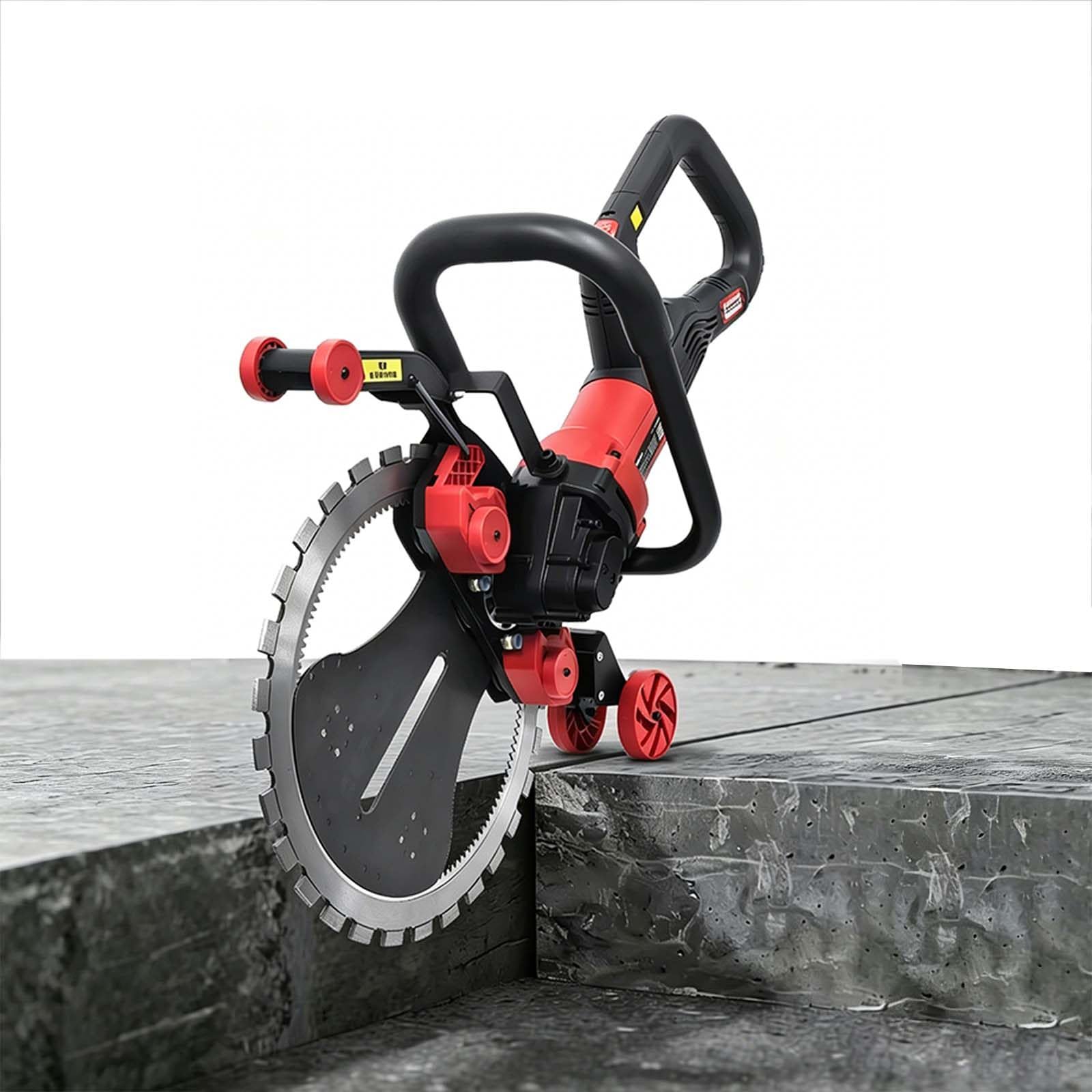 QFGain 9980W Wall Cutting Machine for Concrete & Brick – Automatic Flush Cut up to 30cm Deep, Dustless Water Link, 180° Adjustable Handle, 410mm Saw Blade TwoSawBlades