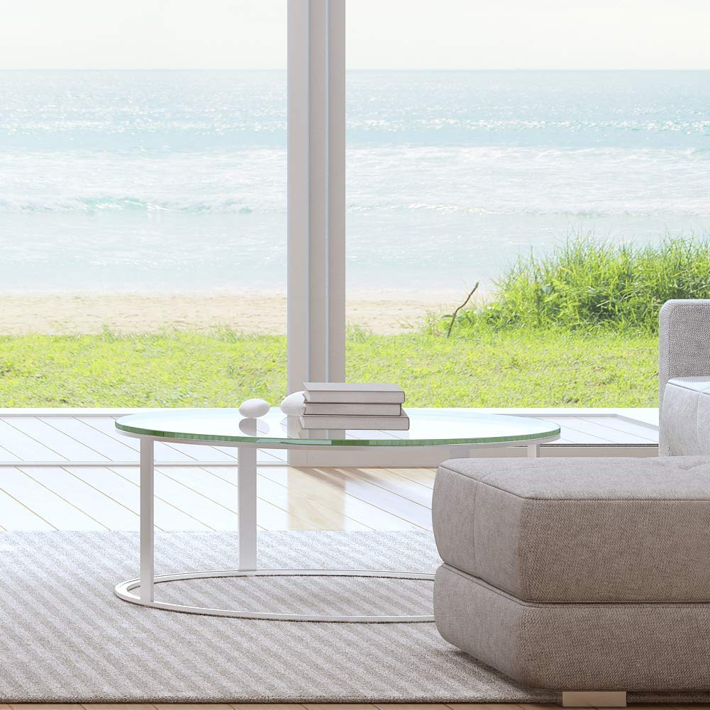 Glasplatte Rund Tischplatte Klarglas Kreis 3mm stark Ø 35 cm Durchmesser Scheibe aus Glas für Küchentisch Schreibtisch Gartentisch Stehtisch Sofatisch Glasscheibe Tisch 3mm-klarglas-35cm