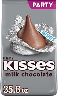HERSHEY'S KISSES Milk Chocolate Candy Party Pack, 35.8 oz Bulk - Individually Wrapped for Parties, Snacking & Gifts