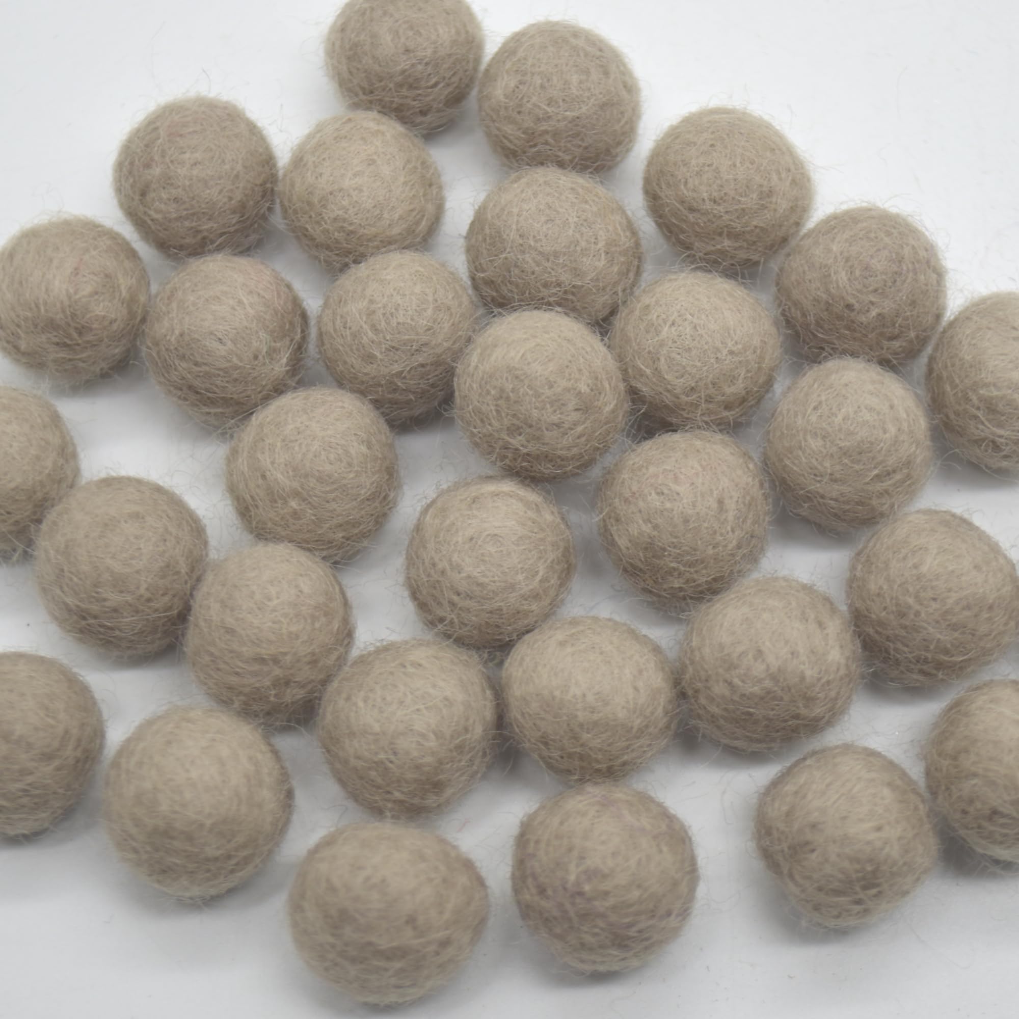 Oriental Direct based in Yorkshire 100% Wool Felt Balls - 10 Felt Balls - 1.5cm - Taupe Grey