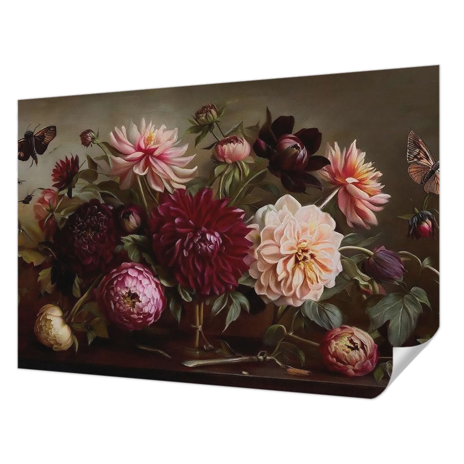 Renueva paredes manchadas con el papel tapiz fotográfico autoadhesivo de diseño floral Tulup