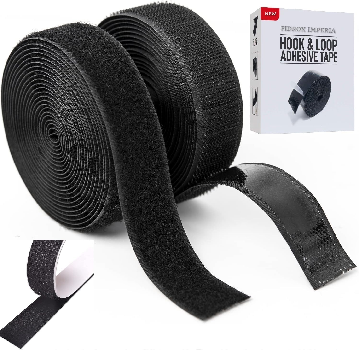 FI FIDROXIMPERIA Self-Adhesive Hook and Loop Tape, Tapes Roll, Self Sticky Back Strong Gripping Perfect for DIY | Home, Office, School, and Crafting |, Crafting & Wall Hanging (Hook and Loop Tape (5M x 25mm))