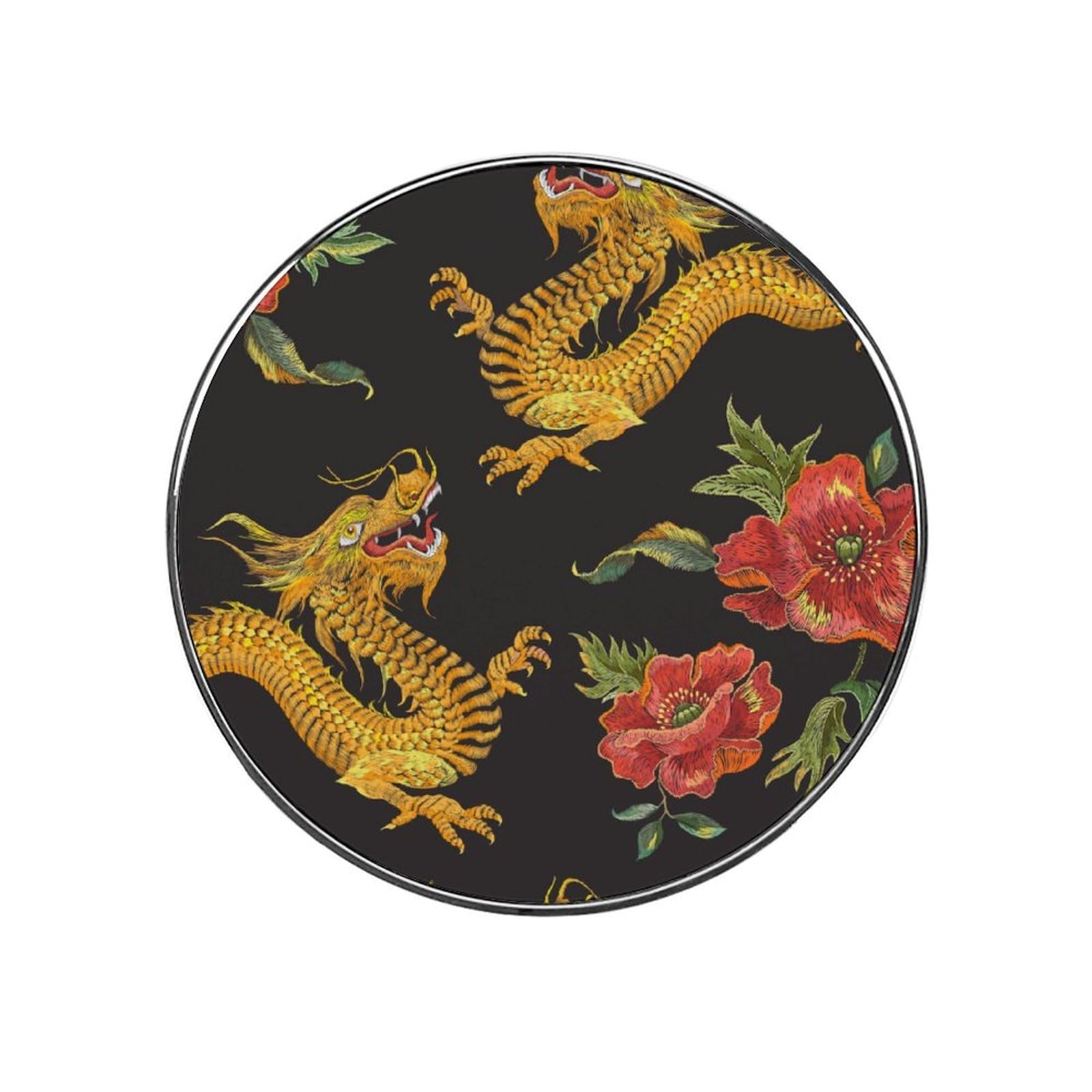 Dragons And Flowers Refrigerator Magnet Decorative Fridge Sticker For Kitchen Office Home Décor