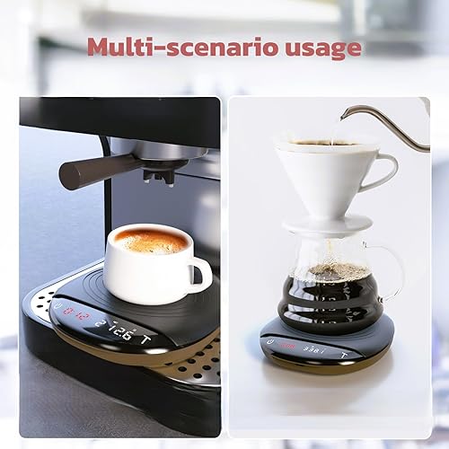 Miniatura 3 de Mini báscula de café con temporizador, báscula digital de espresso de 4.4 lbs0.00 oz, precisión para verter sobre café, recargable hasta 0.00 oz de