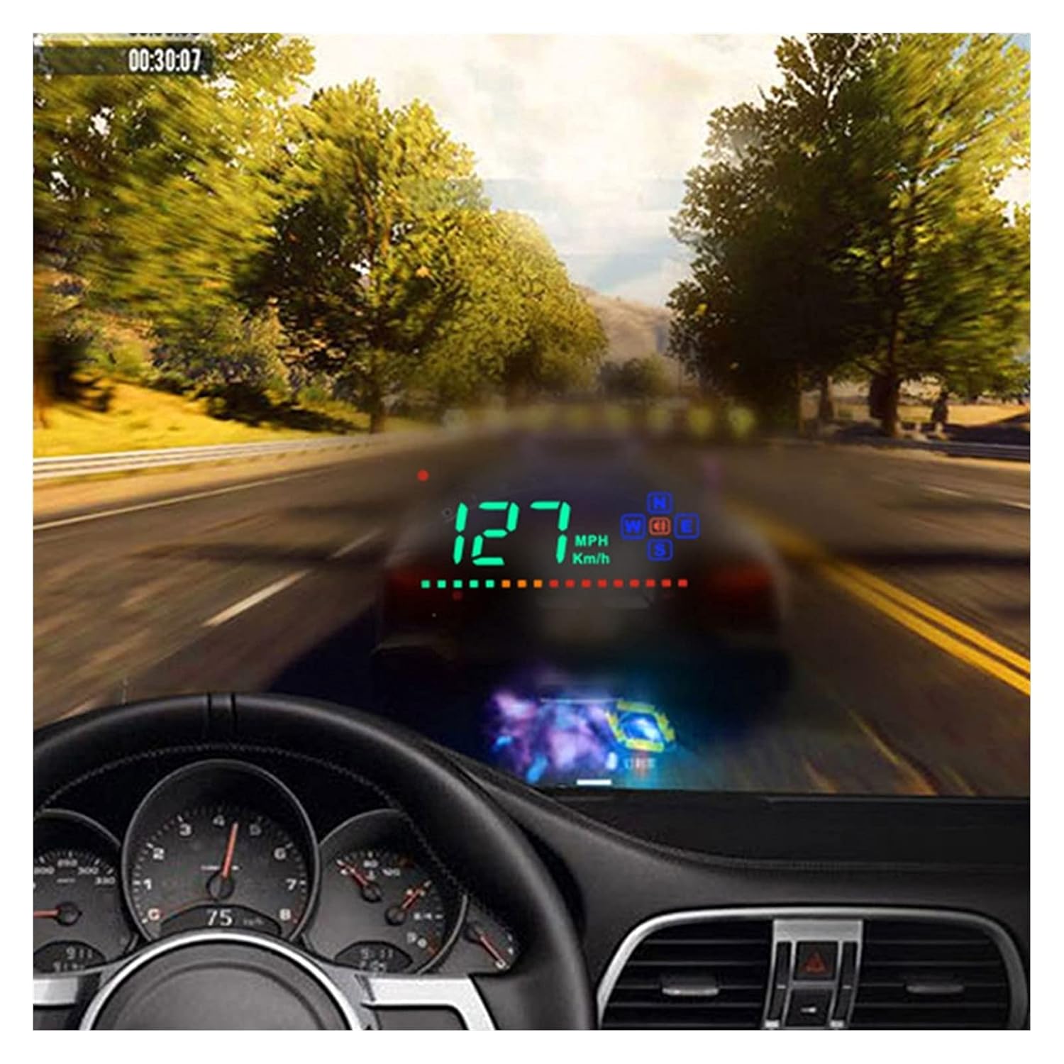 Car Electronics 3.5 inch Car HUD Head-Up Display LED Speedometer Color Projection Speed Warning for All Cars Auto Electronic Voltage Alarm