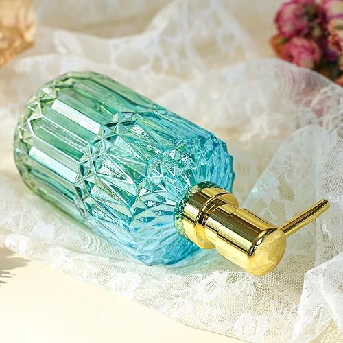 Miniatura 5 de Dispensador de jabón con bomba, dispensador de jabón líquido recargable para encimera de baño, fregadero de cocina (verde azulado)