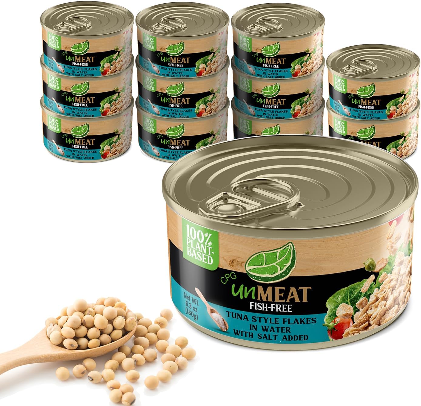 unMEAT Plant Based Tuna Style Flakes | Easy to Prepare Vegan Canned Tuna Flakes in Water, 12 pack