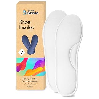 Home Genie Memory Foam Shoes Insole | shoe Insoles for All Shoes | Shoe Insole for heel pain | Super Soft Absorption Pads Comfortable, Soft, Durable, Washable (Pack of 1, White)