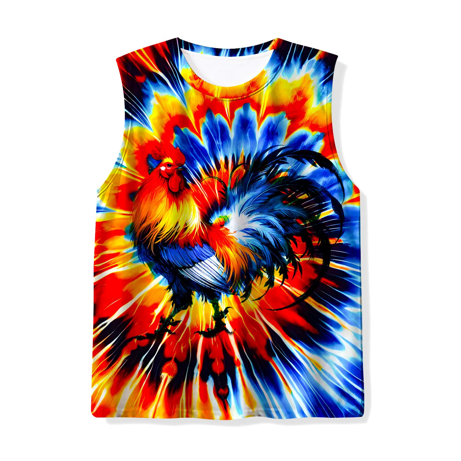 Kids Tie Dye Tank Tops Childrens Sleeveless T Shirts Hippies Tees for 5-14 Years Boys Girls