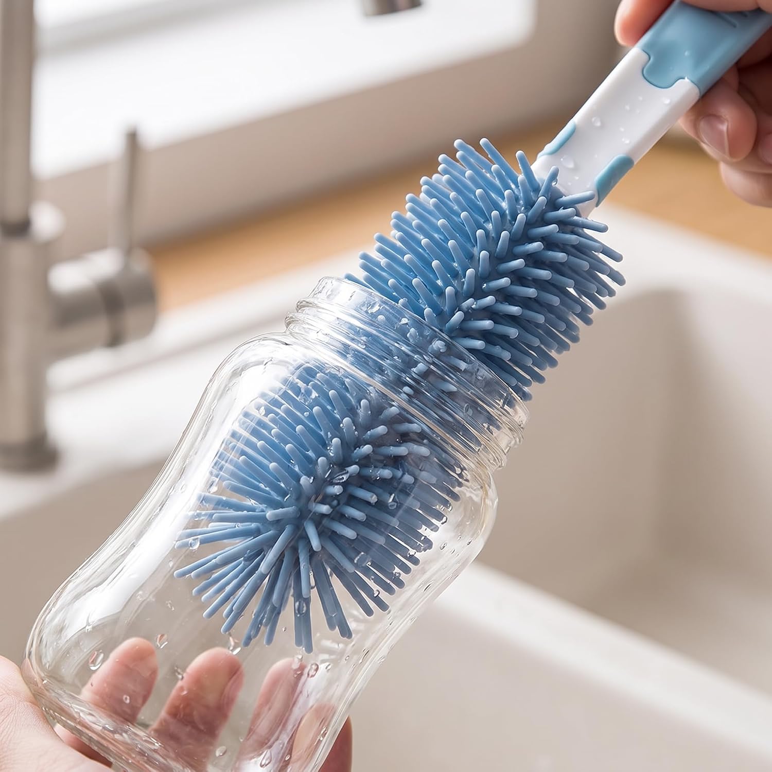 6-in-1 Baby Bottle Cleaning Kit – Travel Baby Essentials, Blue