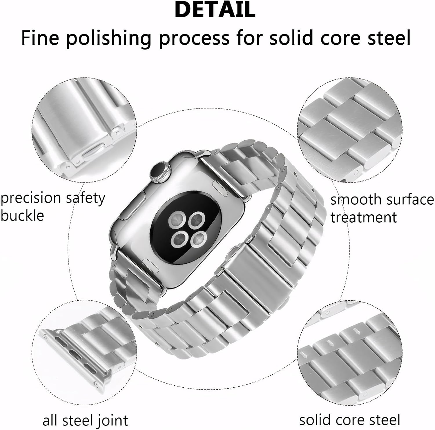Compatible with Apple Watch Band 49mm 46mm 45mm 44mm 42mm 41mm 40mm 38mm, Stainless Steel Metal Strap Replacement iWatch Bands for Apple Watch Series 11 10 9 8 7 6 5 4 3 2 1 Ultra3/2/1 SE3/2/1
