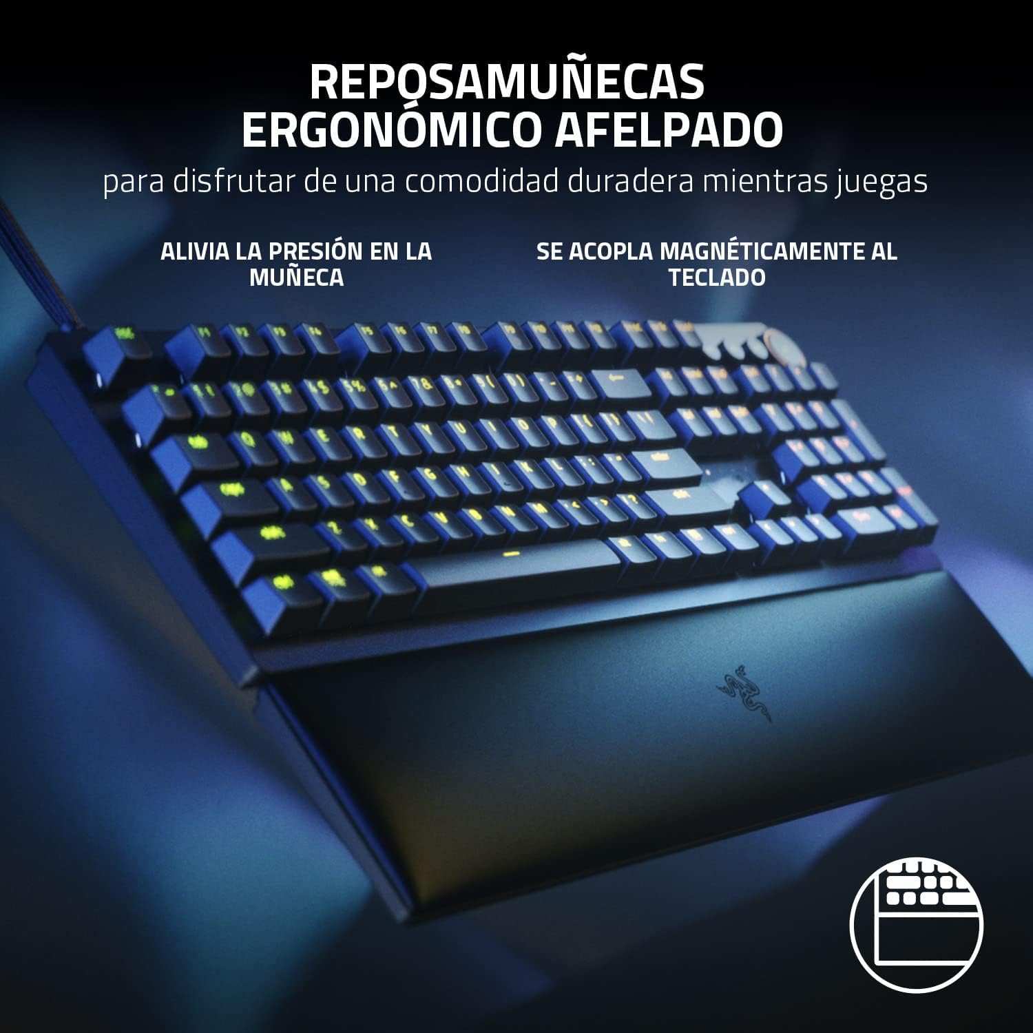 Razer Huntsman V2 Tenkeyless (Red Switch) - Teclado óptico para juegos sin teclado numérico (reposa-palmas, HyperPolling, teclas Doubleshot PBT) Teclado Español - Negro