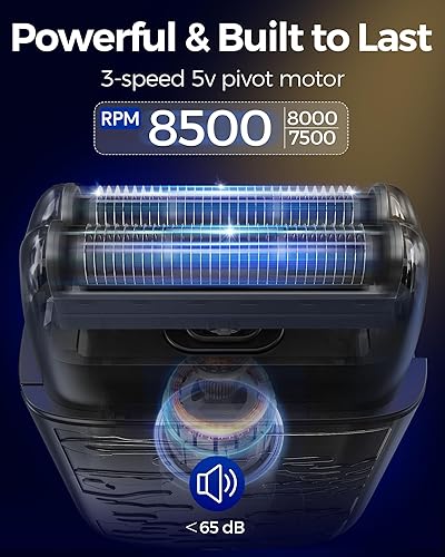 Miniatura 3 de GLAKER Maquinillas de afeitar eléctricas para hombres  Afeitadora compacta de aluminio con 3 velocidades ajustables y hoja de repuesto extra,