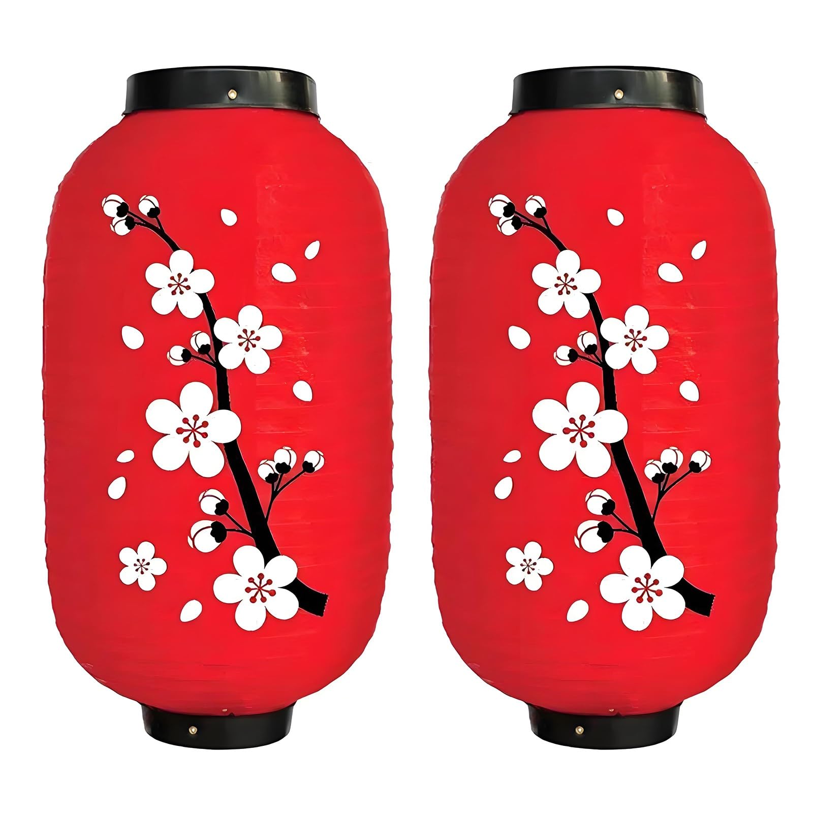 Lanterns， Outdoor Chinese Lantern with Exquisite Pattern, Large Hanging Decorations for New Year(Large Plum Blossom,10in2pcs)