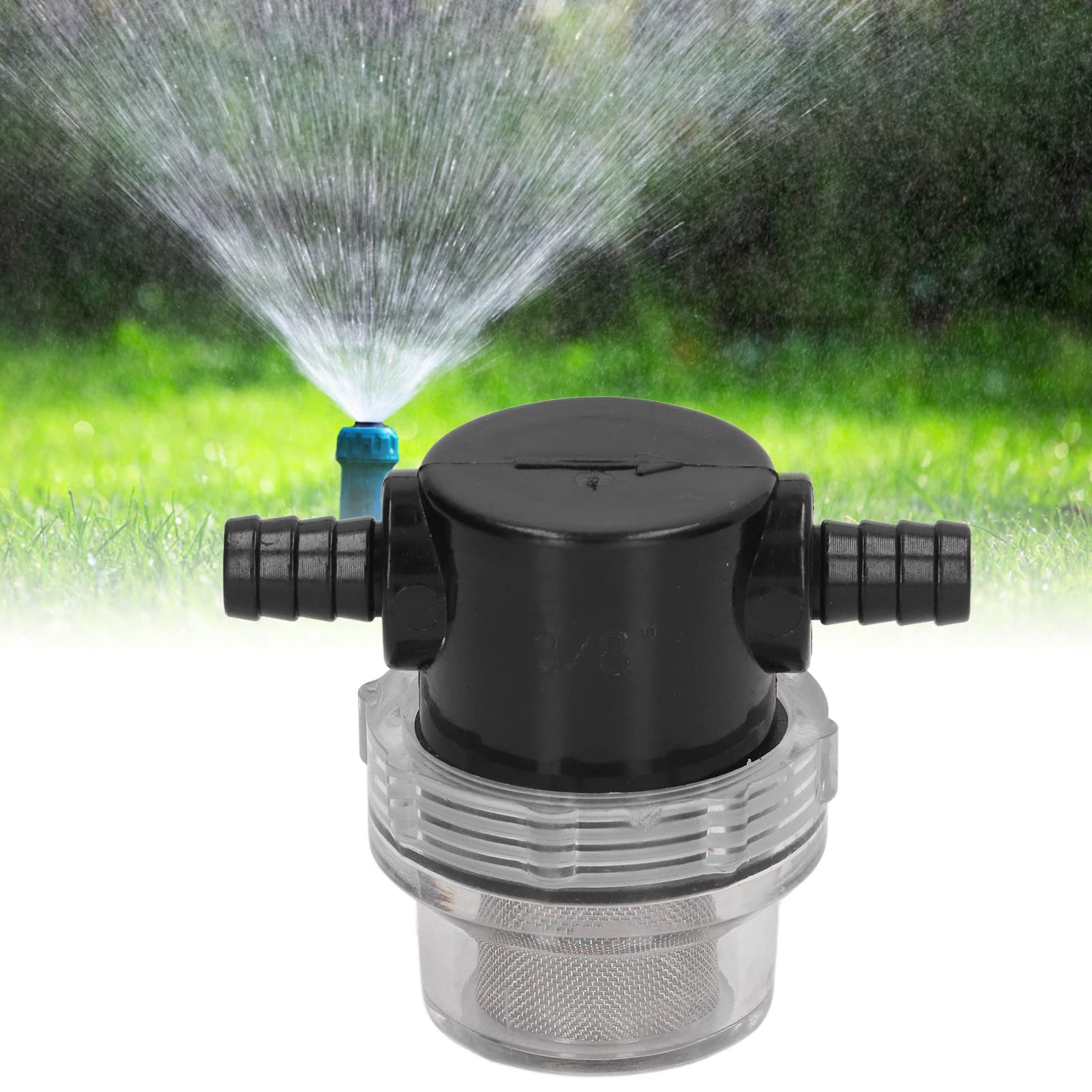 Filtro Pompa da 3/8 Pollici 1/2 Pollici Filtro Pompa DC 12V, Filtro Pompa Acqua in Linea Stainer Barb ABS Uscita 3/8 Pollici 1/2 Pollici per Pompe DC 12V 80 PSI