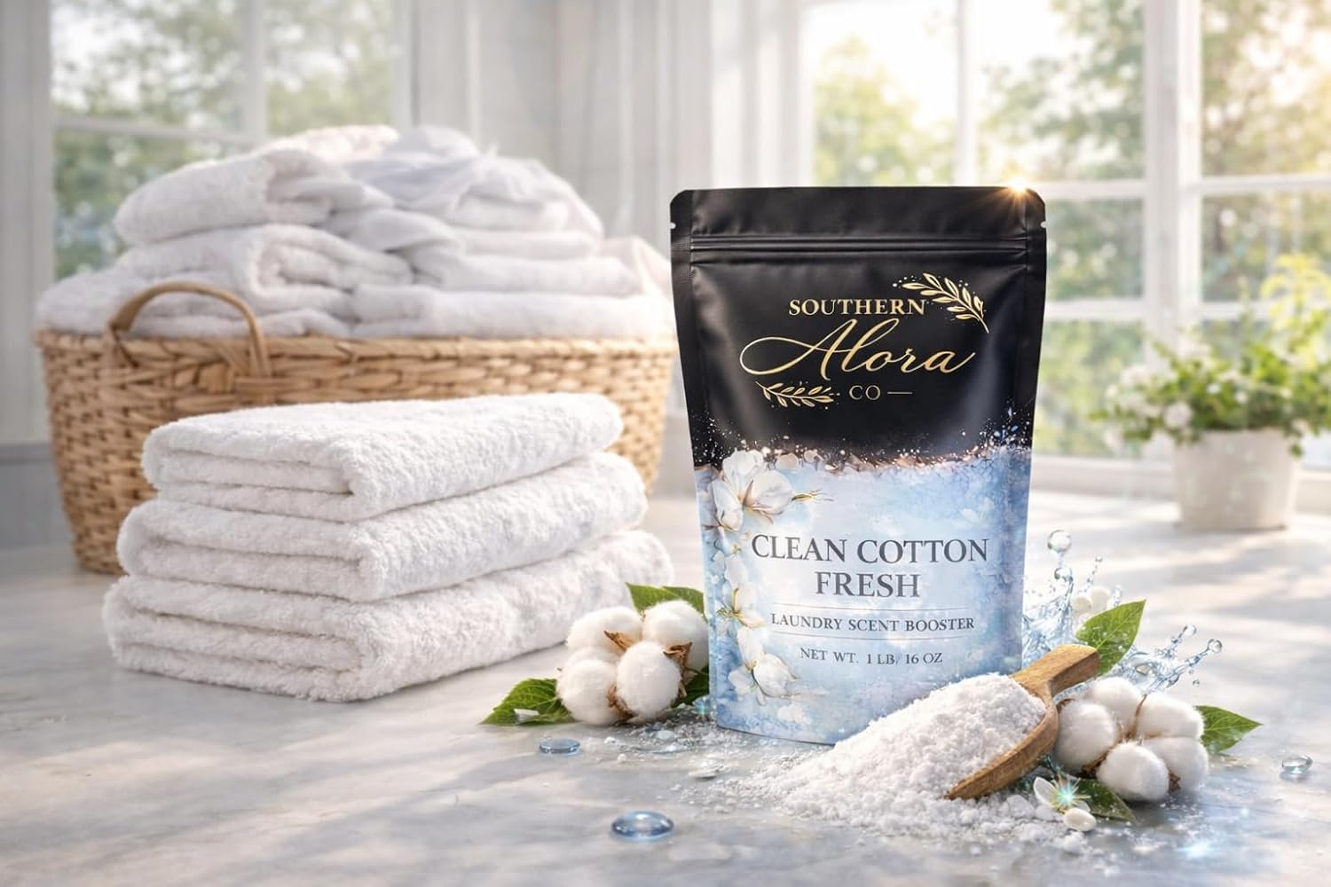 Southern Alora Laundry Scent Booster Powder, Clean Cotton Fresh