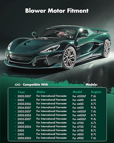 Miniatura 6 de SCITOO Motor del ventilador del calentador de HVAC con la jaula del ventilador delantero 3542611C2 para cosechadora internacional 2002-2010